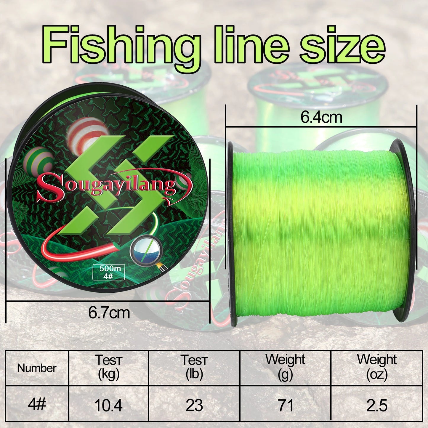 Sougayilang 500m Nylon Fishing Line Durable Monofilament Main Line - Angler Clubhouse